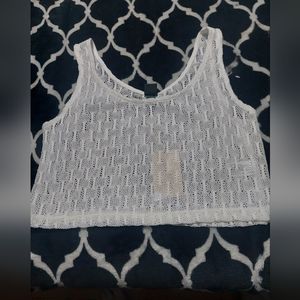 NWOT wild‎ fable white/off white lace cropped top Xs